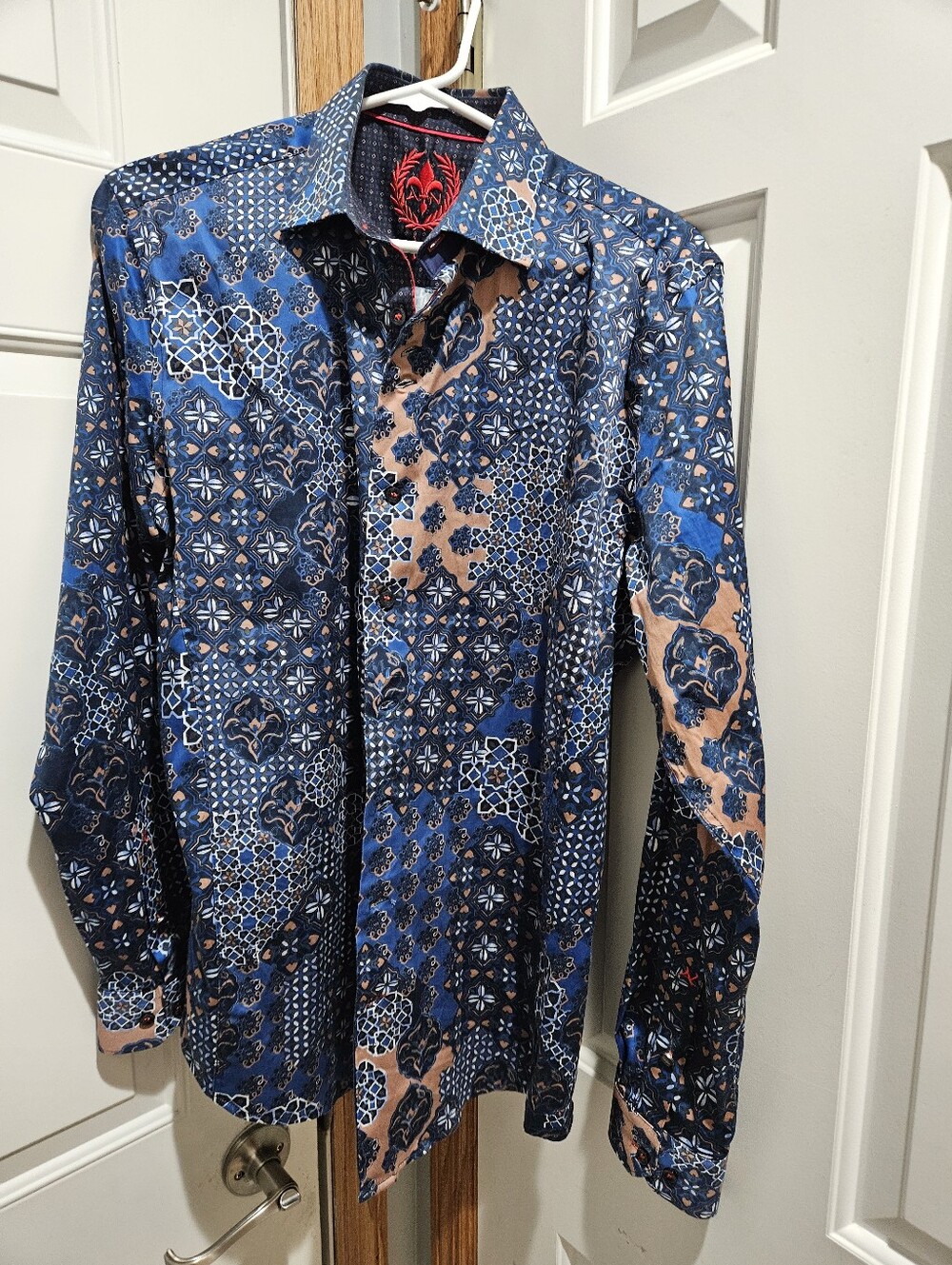 Au Noir Mens Button Down Stretch Shirt Size 3M Lisbon High End Dress Shirt